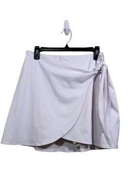 Moteepi Women's White Tie-Side Wrap Skort